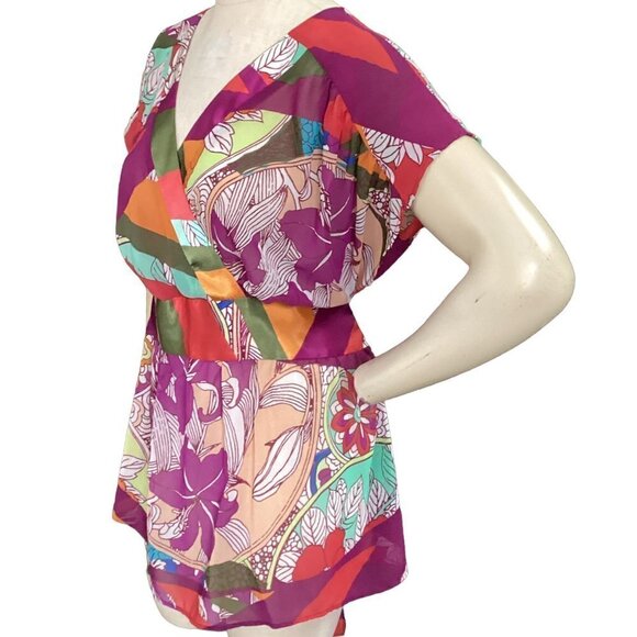 Lane Bryant Short Sleeve Tie Waist Surplice Tunic/Dress Sz 14/16 #182J - Picture 4 of 8